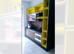 Armario de Cozinha Planejado Amarelo - Marcenaria Ferraz